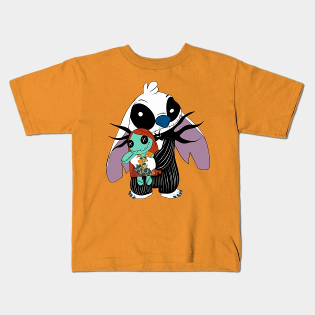 Nightmare before Christmas Stitch Kids T-Shirt by Nykos